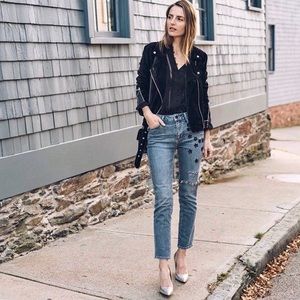 Paige Velvet Moto Jacket